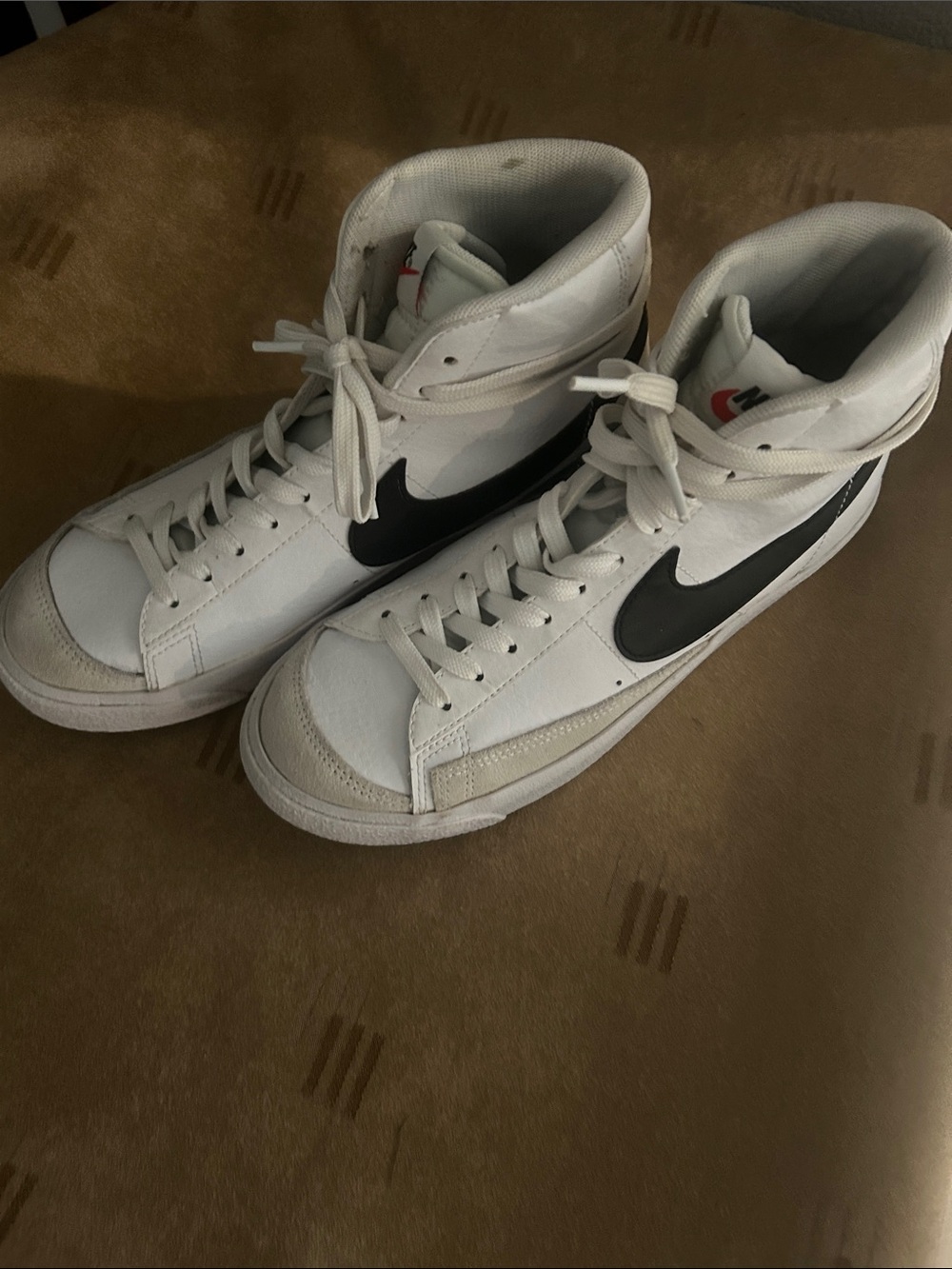Nike White and Black High-Top Athletic Sneakers